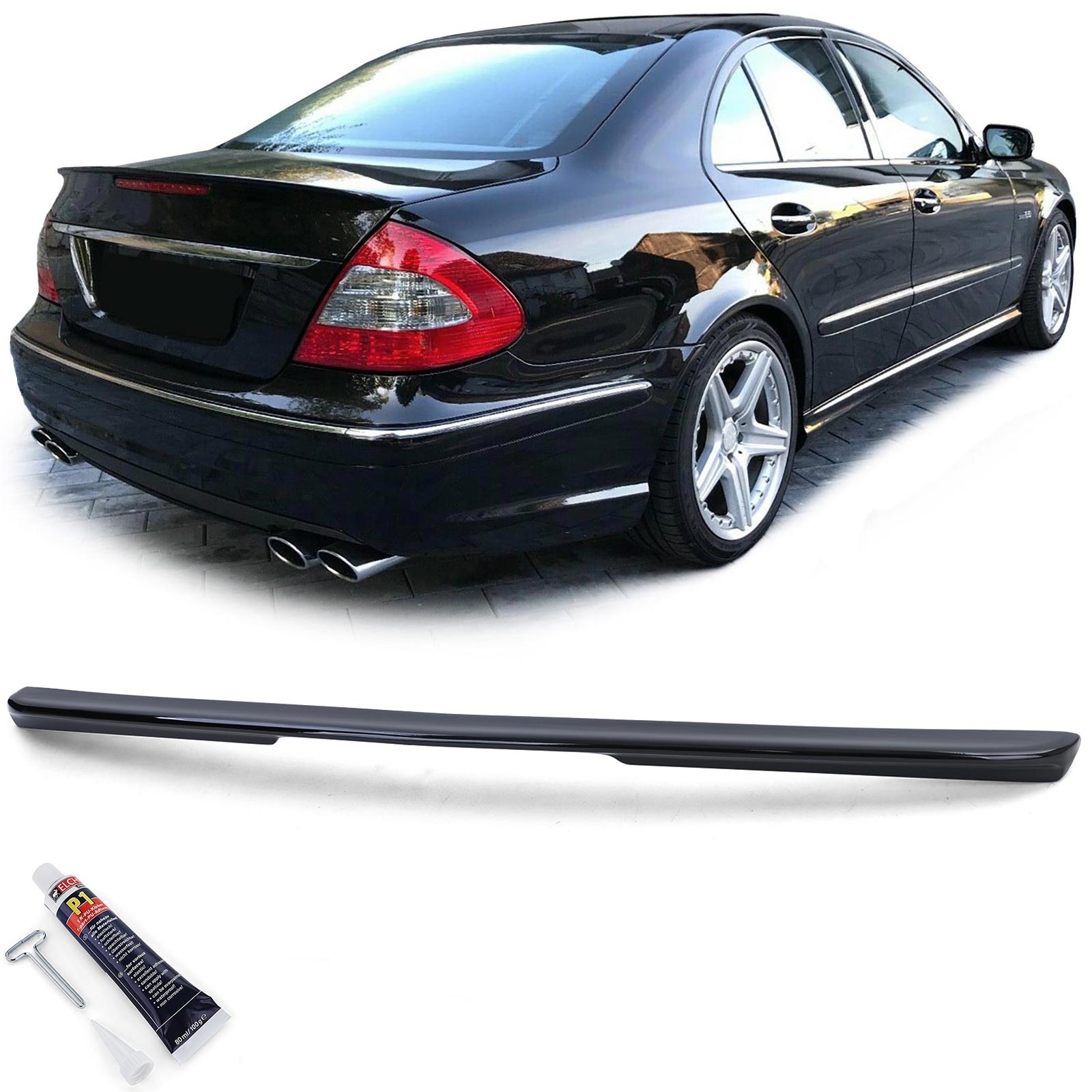 Spoiler - achterspoiler lip - voor Mercedes E W211 Sedan 2003-2008