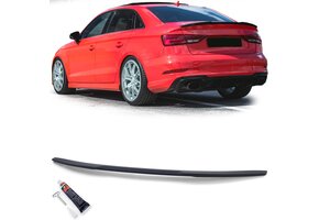 Spoiler - achterspoiler - geschikt voor Audi A3 S3 RS type-V8 Sedan 2013-2021 - mat zwart