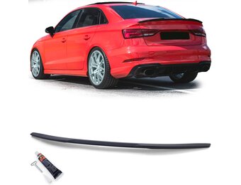 Spoiler - achterspoiler - geschikt voor Audi A3 S3 RS type-V8 Sedan 2013-2021 - mat zwart
