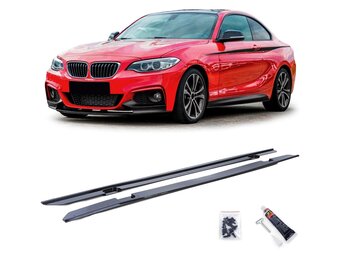 Sideskirts - voor BMW 2-serie F22 F23 Coupé Cabriolet 2013 - glanzend zwart