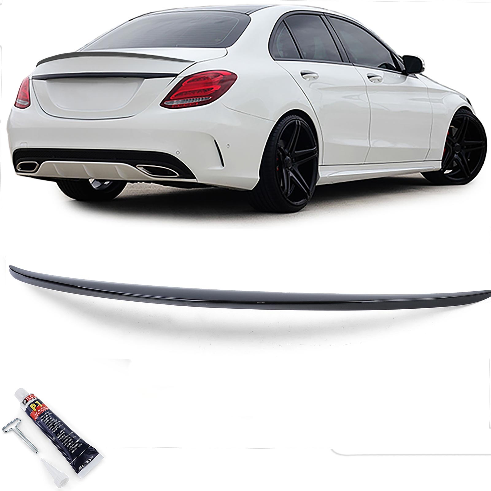 Spoiler - achterspoiler lip - geschikt voor Mercedes C W205 Sedan 2014-21