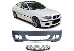Voorbumper - voor BMW 3 serie-E46 Sedan Touring 1998-2005 - zwart