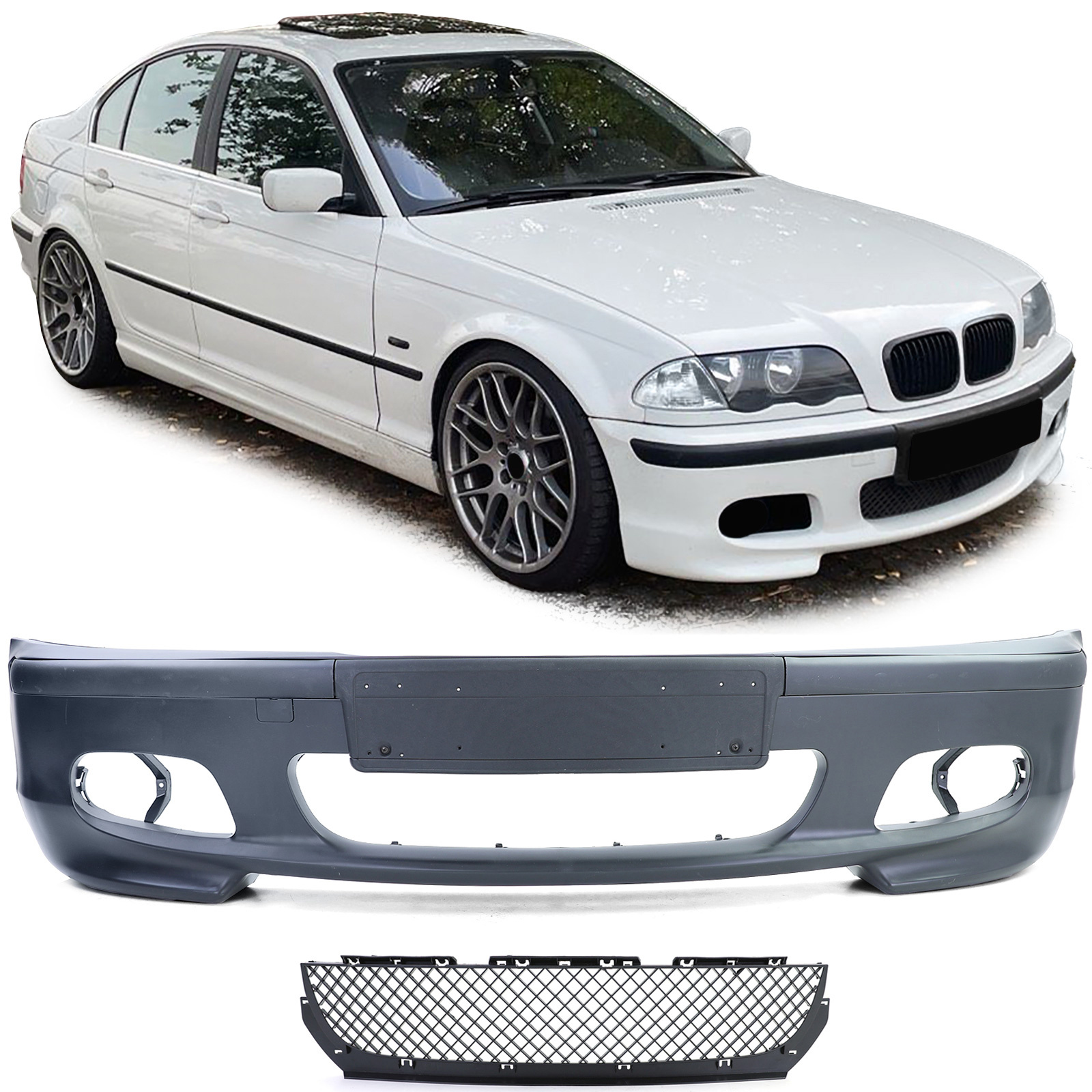 Voorbumper - voor BMW 3 serie-E46 Sedan Touring 1998-2005 - zwart