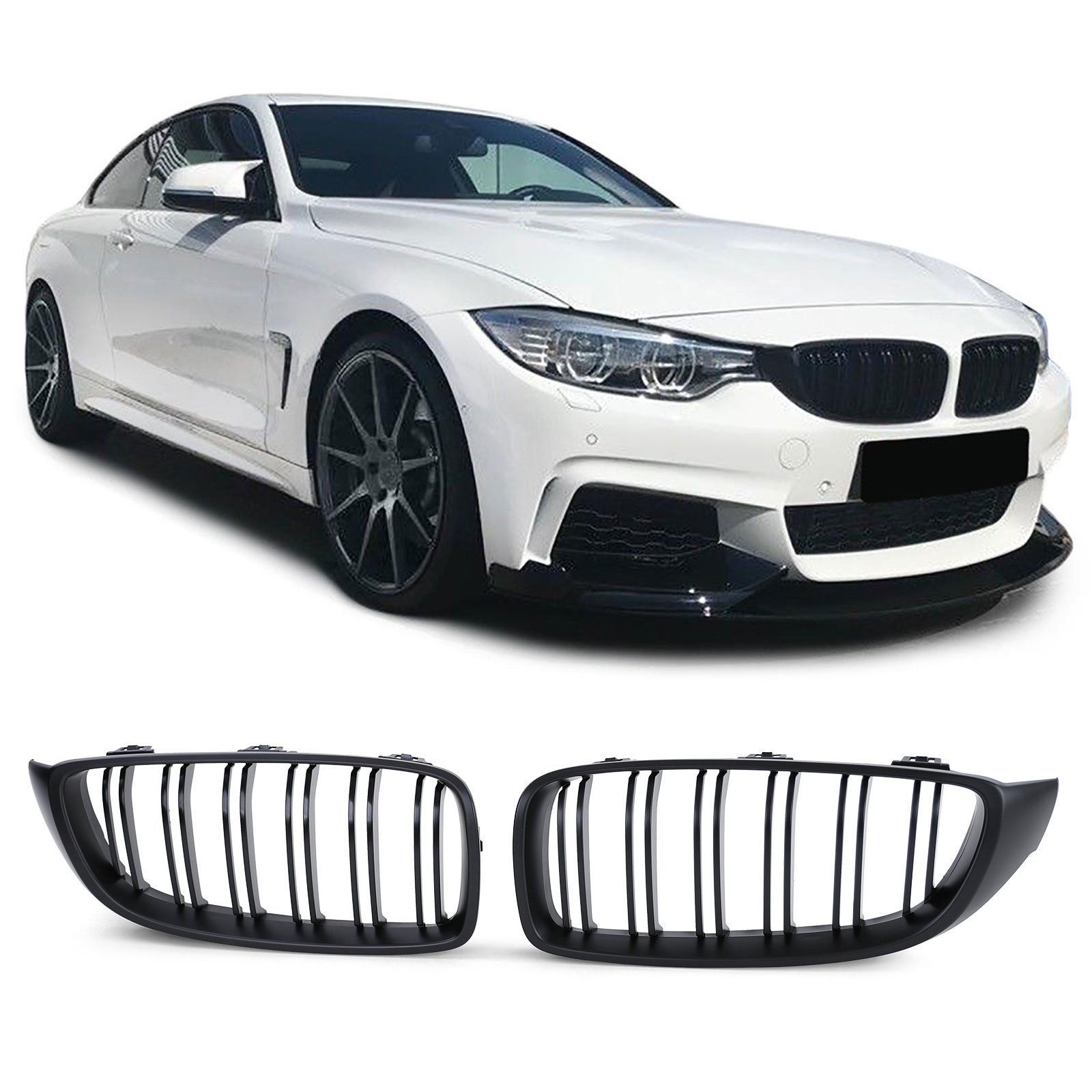Autogrille - geschikt voor BMW 4 serie F32 F33 F36 F82 Coupe Cabrio Gran Coupe M4 2013-2021 - zwart