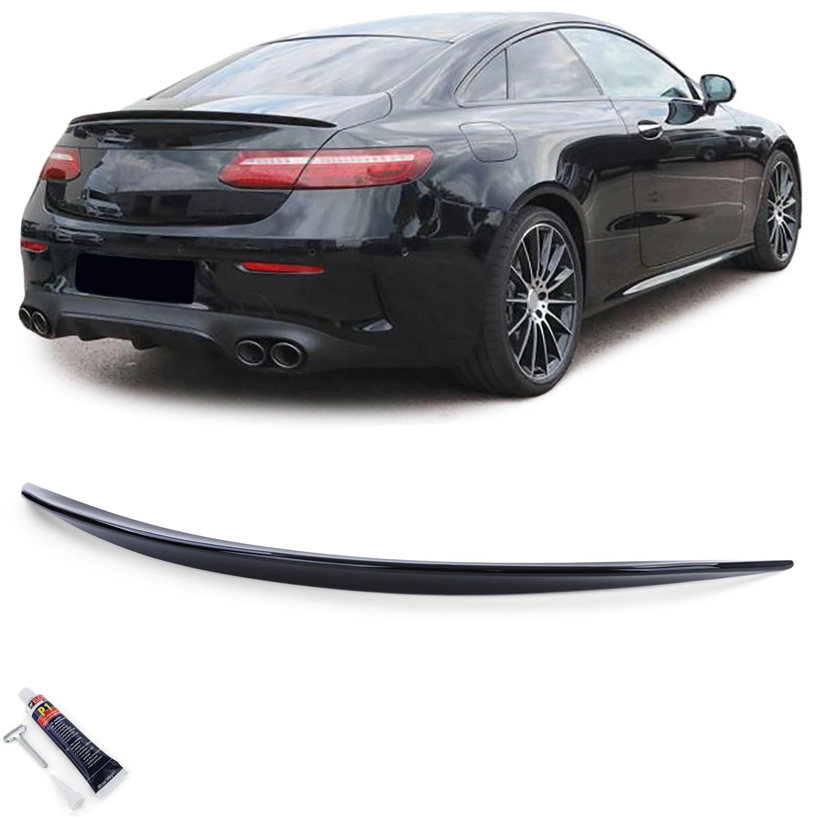 Spoiler - achterspoiler lip - voor Mercedes E-Klasse C238 2016 Coupe - glanzend zwart