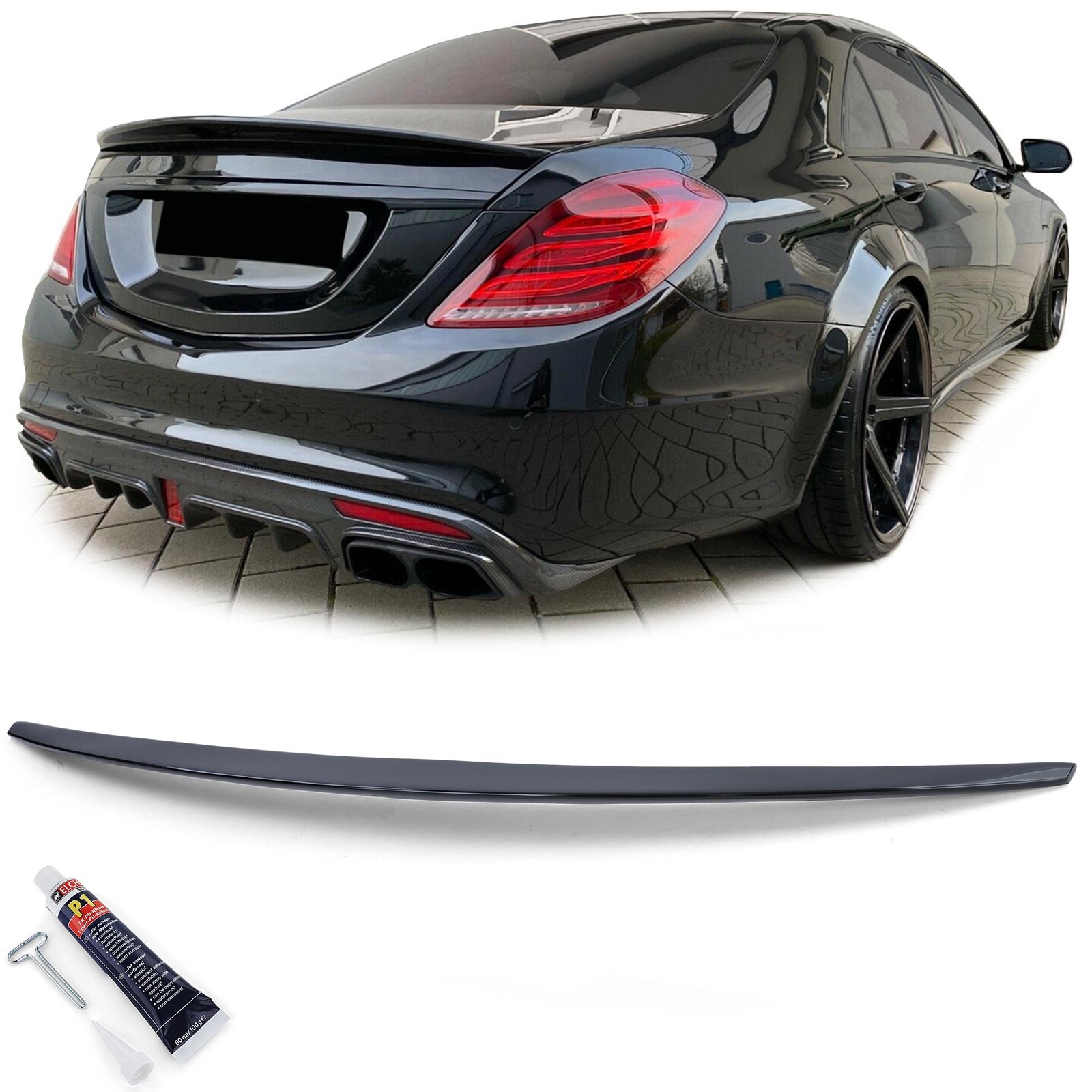 Spoiler - achterspoiler lip - geschikt voor Mercedes S W222 2013-2020