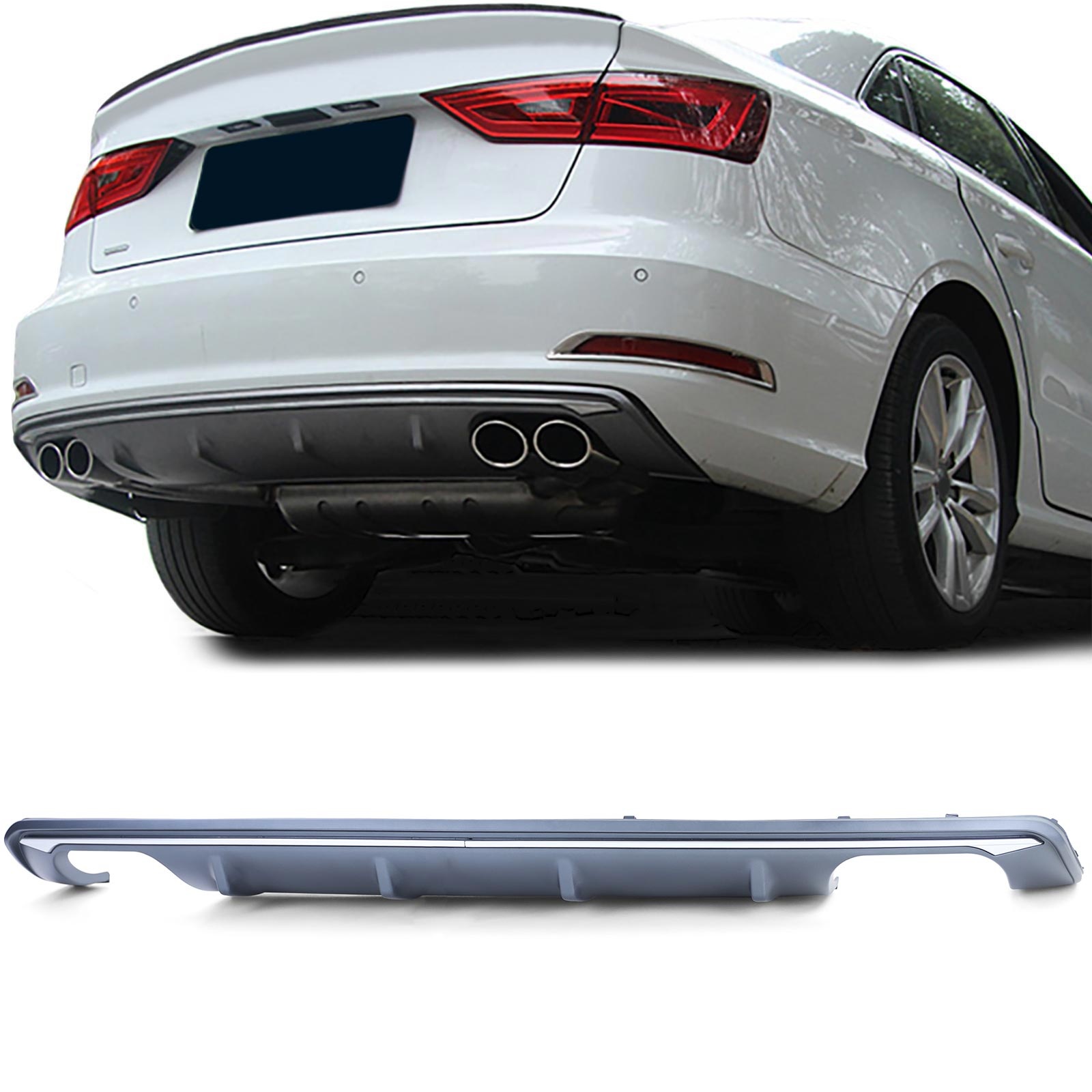 Achterbumper diffuser - voor Audi A3 8V Sedan Cabrio 2012-2016