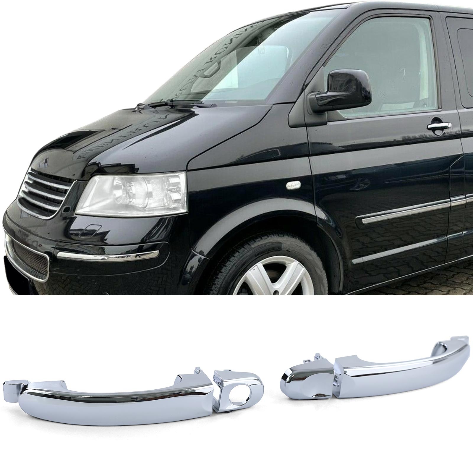 Deurgreep auto - voor VW Bus T5 2003-2009 - chroom - links rechts