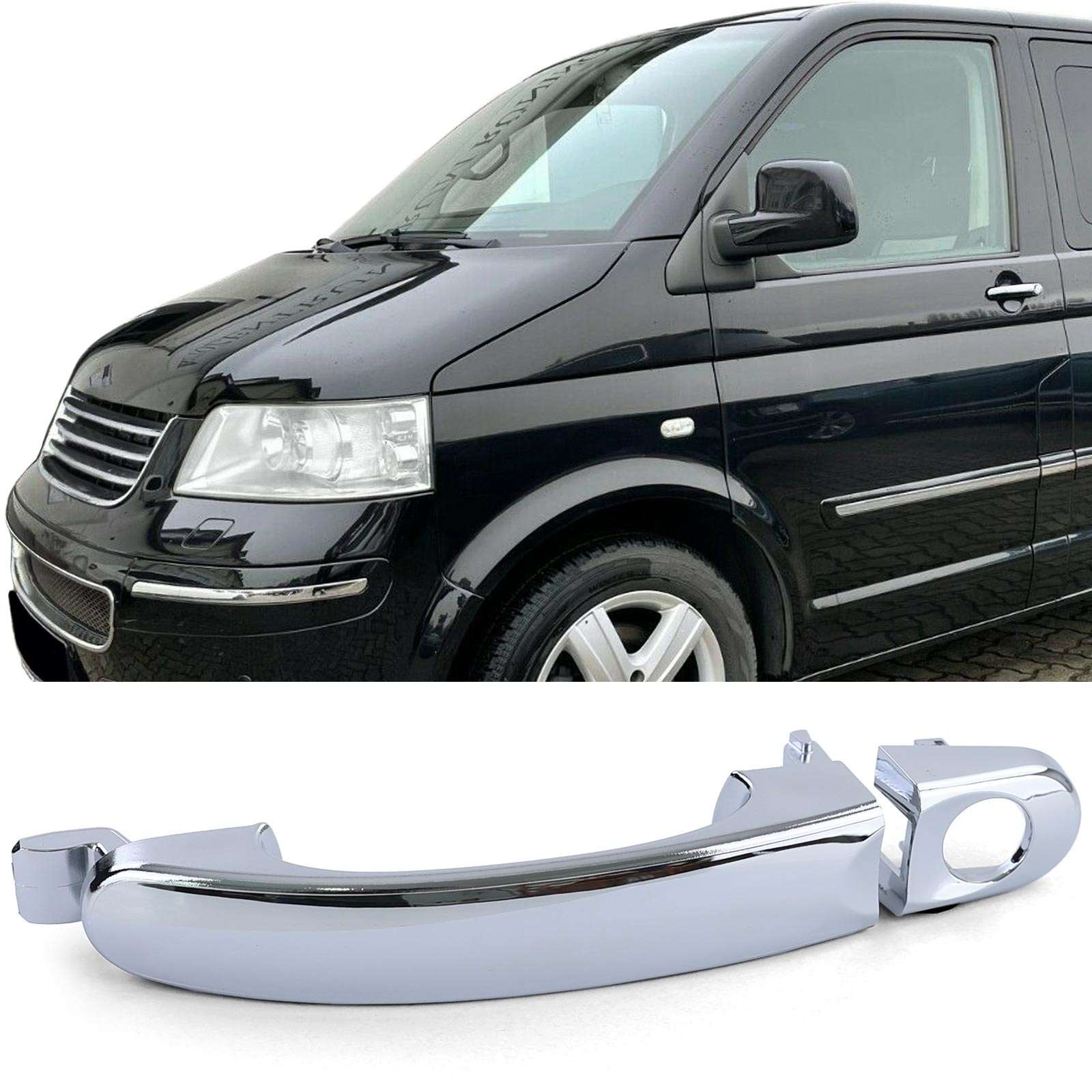 Deurgreep auto - voor VW Bus T5 2003-2009 - chroom - links