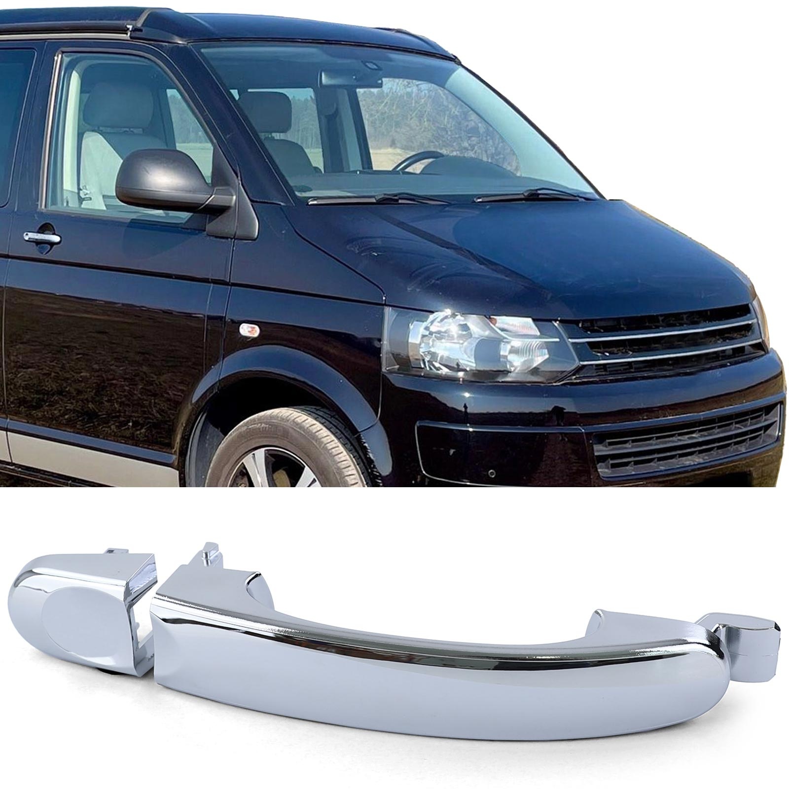 Deurgreep auto geschikt voor VW Bus T5 2003-2009 - chroom - rechts