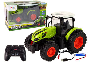 RC - tractor - met afstandsbediening - 18x12x11 cm - groen