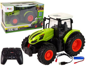 RC - tractor - met afstandsbediening - 18x12x11 cm - groen
