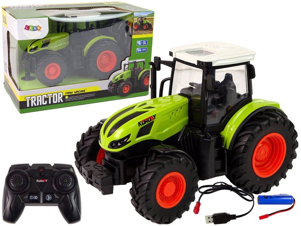 RC - tractor - met afstandsbediening - 18x12x11 cm - groen