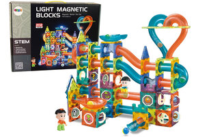Knikkerbaan - 202 elementen - magnetische blokken - LED verlichting