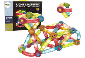 Magneet speelgoed - 76 elementen - 8x2x2 cm - LED verlichting