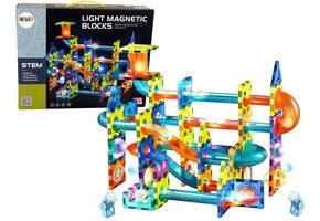 Knikkerbaan - 110 elementen - magnetische blokken -  LED verlichting