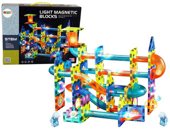 Knikkerbaan - 110 elementen - magnetische blokken -  LED verlichting