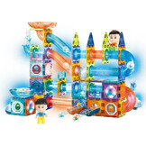 Knikkerbaan - 142 elementen - magnetische blokken -  LED verlichting