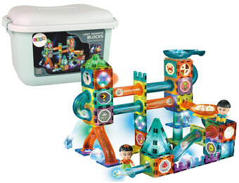 Knikkerbaan - 105 elementen - magnetische blokken - LED verlichting