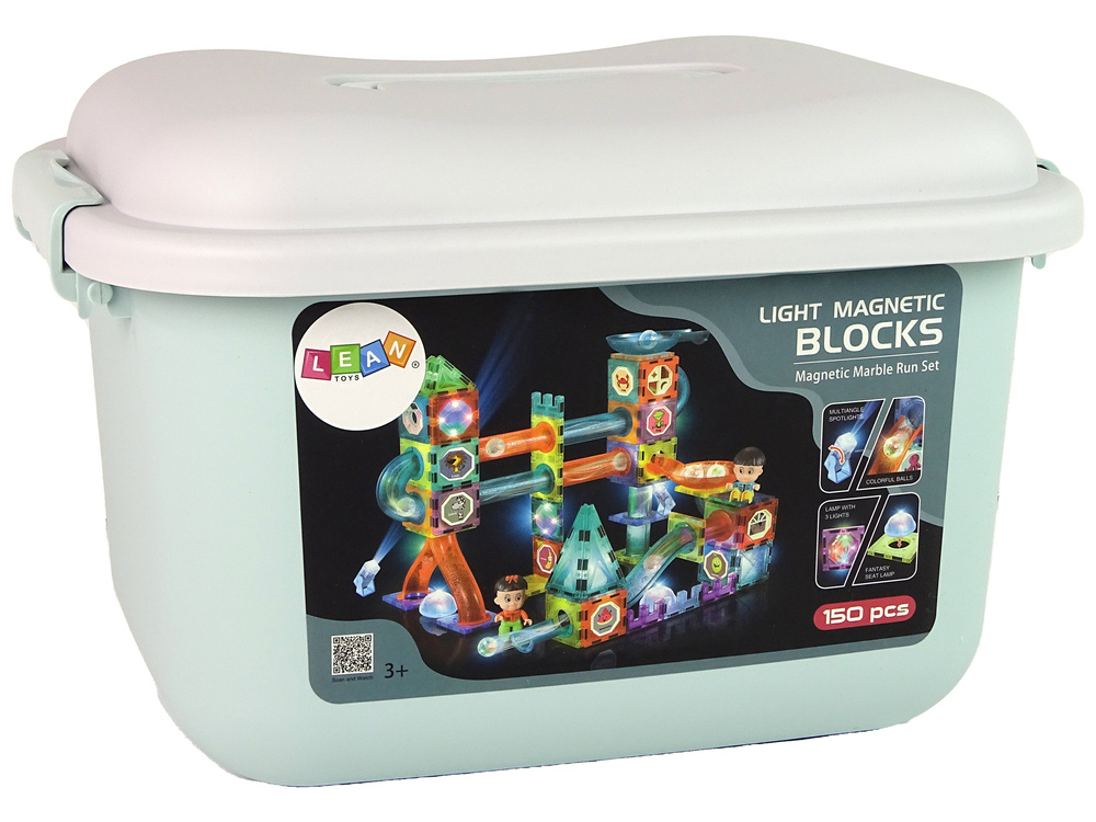 Knikkerbaan - 105 elementen - magnetische blokken - LED verlichting