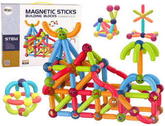 Magneet speelgoed - 128 elementen - meerkleurig