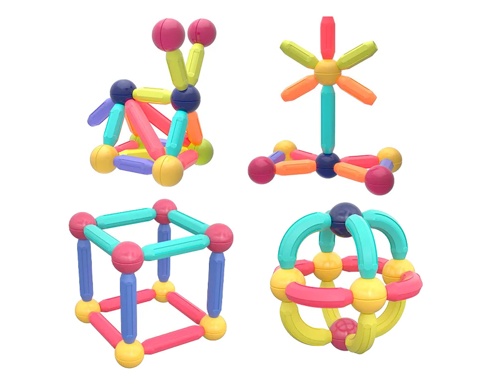 Magneet speelgoed - 128 elementen - meerkleurig