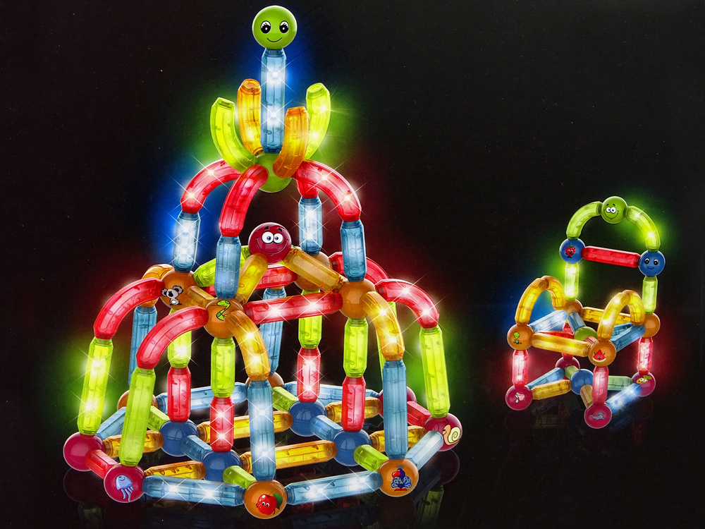 Magneet speelgoed - 102 elementen - 8x2x2 cm - LED verlichting
