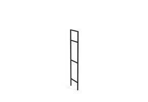 Handdoekladder - met verstelbare voetstuk - 145x2x34 cm - zwart