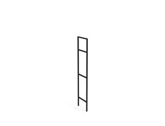 Handdoekladder - met verstelbare voetstuk - 145x2x34 cm - zwart