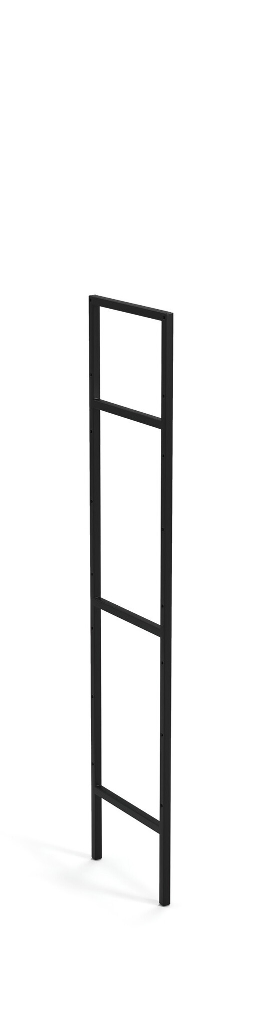 Handdoekladder - met verstelbare voetstuk - 145x2x34 cm - zwart