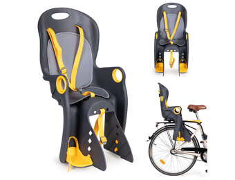 Fietsstoeltje achter - 37x39x77 cm - geel grijs