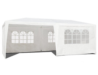 Partytent - 600x300 cm -  gepoedercoat staal - wit