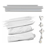 Partytent - 600x300 cm -  gepoedercoat staal - wit