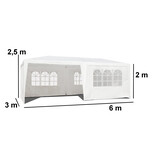 Partytent - 600x300 cm -  gepoedercoat staal - wit