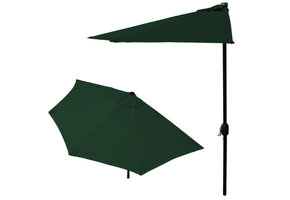 Balkonparasol - halve parasol - met zwengel - 240 cm - groen