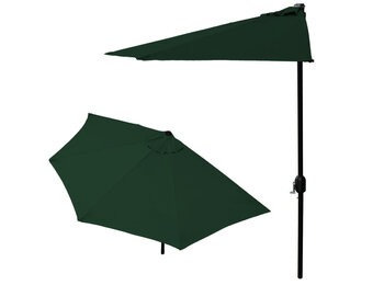 Balkonparasol - halve parasol - met zwengel - 240 cm - groen