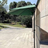 Balkonparasol - halve parasol - met zwengel - 240 cm - groen