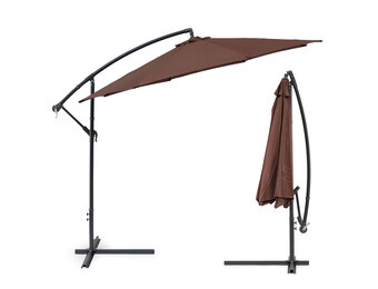 Zweefparasol - zwengelmechanisme - 300 cm - bruin