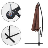 Zweefparasol - zwengelmechanisme - 300 cm - bruin