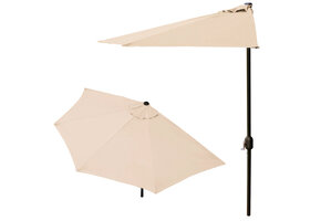 Balkonparasol - halve parasol - met zwengel - 240 cm - beige
