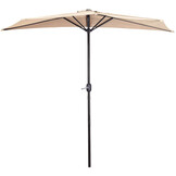 Balkonparasol - halve parasol - met zwengel - 240 cm - beige