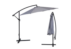 Zweefparasol - zwengelmechanisme - 300 cm - grijs