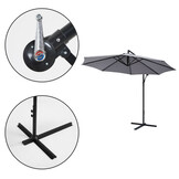 Zweefparasol - zwengelmechanisme - 300 cm - grijs