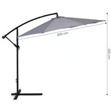 Zweefparasol - zwengelmechanisme - 300 cm - grijs