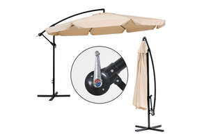 Zweefparasol - zwengelmechanisme - 340 cm - beige