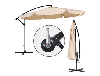 Zweefparasol - zwengelmechanisme - 340 cm - beige