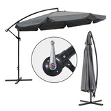 Zweefparasol - waterdicht polyester - 340 cm - grijs