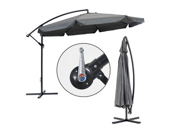 Zweefparasol - waterdicht polyester - 340 cm - grijs