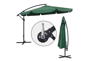 Zweefparasol - waterdicht polyester - 340 cm - groen