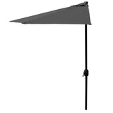 Balkonparasol - halve parasol - met zwengel - 240 cm - grijs